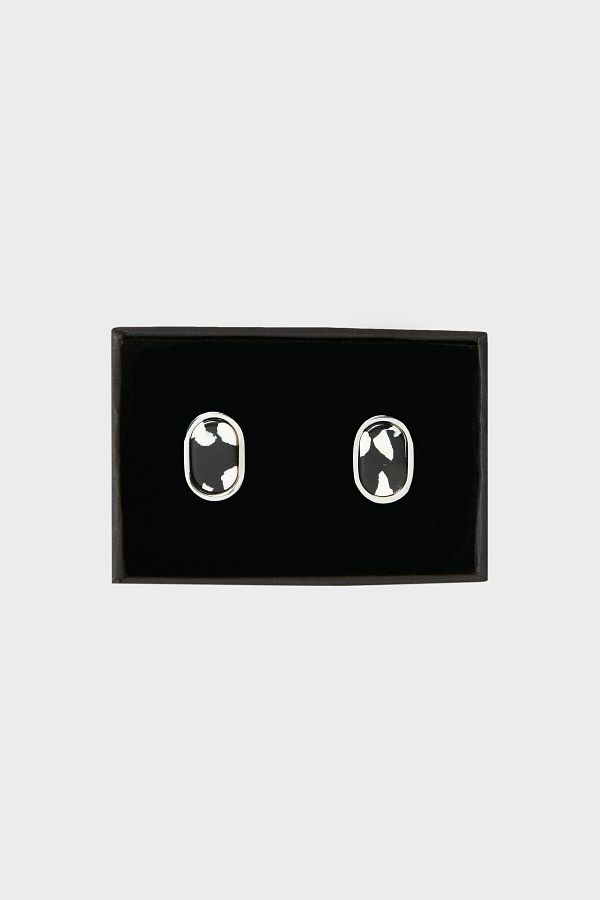 ALTINYILDIZ CLASSICS-Herren-Manschettenknopf aus schwarzgrauem Metall mit spezieller Geschenkbox 1