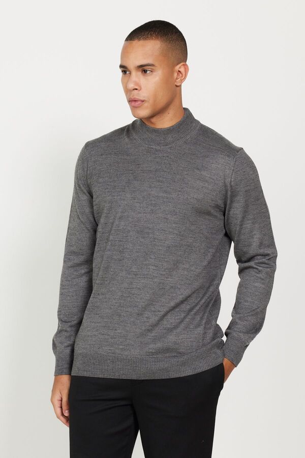 ALTINYILDIZ CLASSICS-Standard Fit Regular Cut Rollkragenpullover in Anthrazit-Melange 1