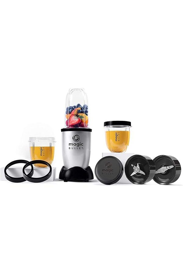 Magic Bullet-خلاط ماجيك بوليت متعدد الوظائف وعالي السرعة، 400 واط، 9 قطع إكسسوارات، فضي، MB4-1012 1