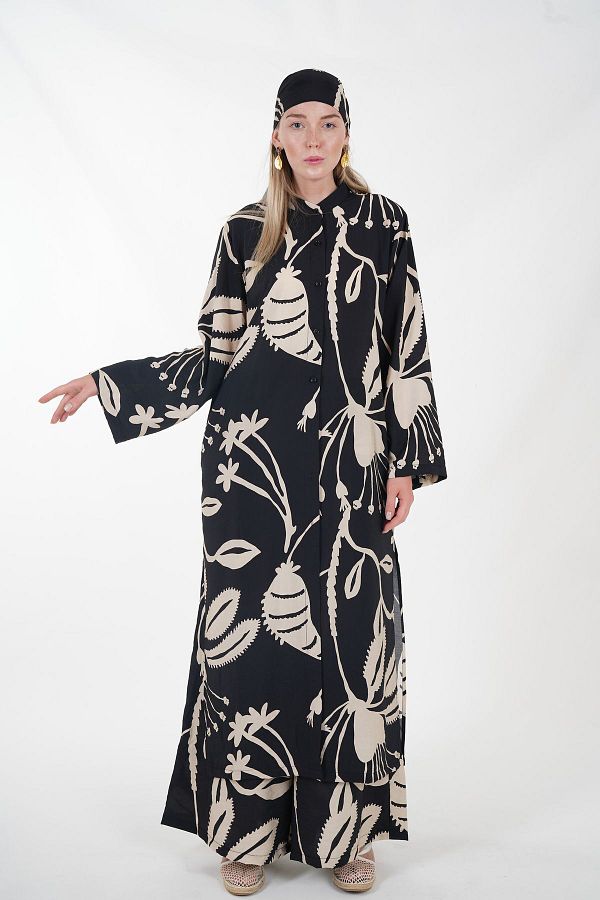 Junny Co Modest Two Piece Set Black Salopettes Trendyol