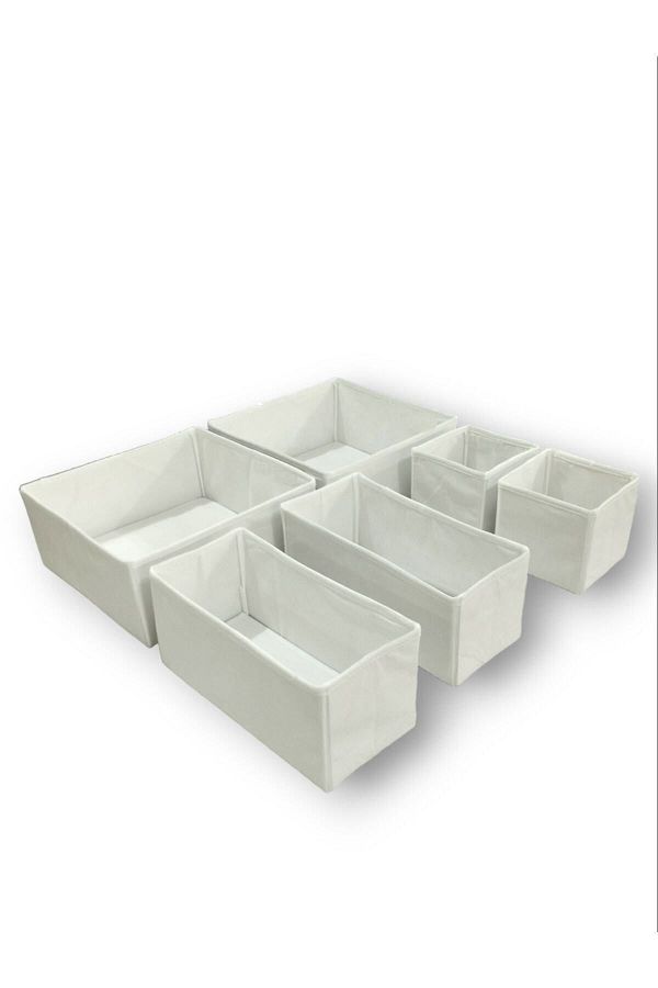 Balkan Room-Set de 6 organizatoare de sertare albe - Set cutie multifuncțională pentru dulap 1