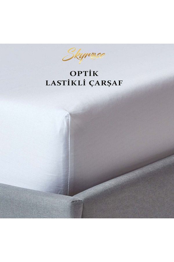 Skyrose-Double Elastic White Hotel Sheet Set 57 Wires 160x200 Elastic Sheet Open Size 220x260 1
