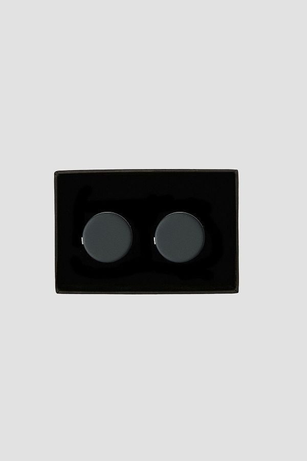 ALTINYILDIZ CLASSICS-Herren-Manschettenknopf aus schwarzem Metall mit spezieller Geschenkbox 1