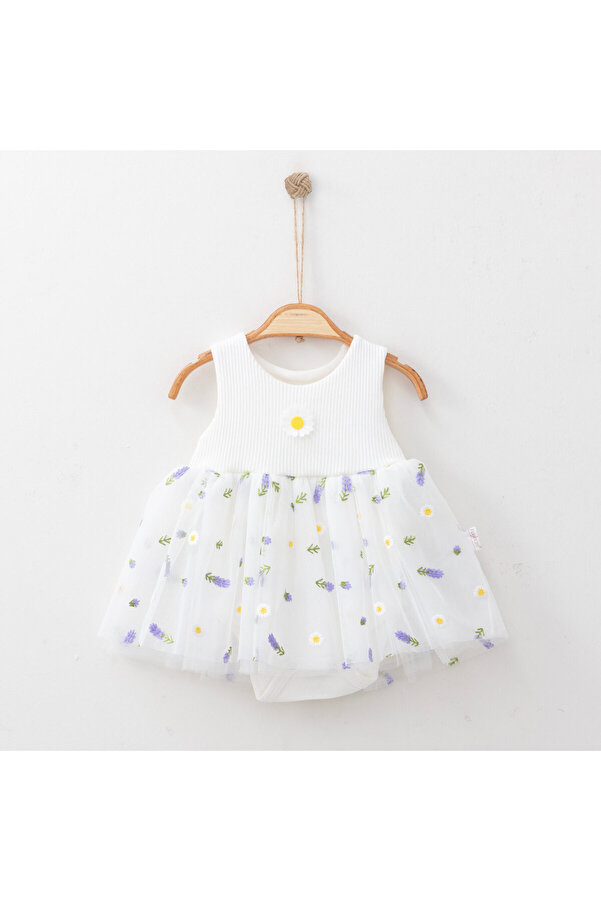 neocotton Alttan Çıtçıtlı Tütü Etekli Pamuklu Bebek Body Elbise