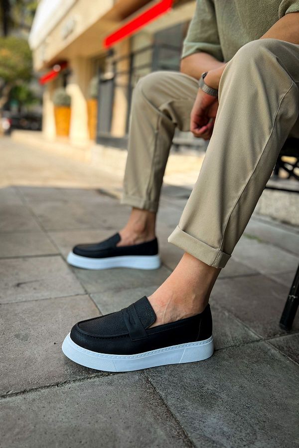 BZ Moda-B421 Bandera - Pantofi casual pentru bărbați cu talpă ortopedică CBT negru 1