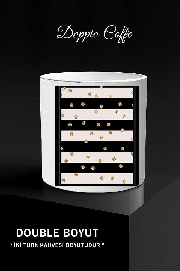 bymat-Handleless Mug with Reversible Horizontal Line Design - Doppio Coffee *by 252 1