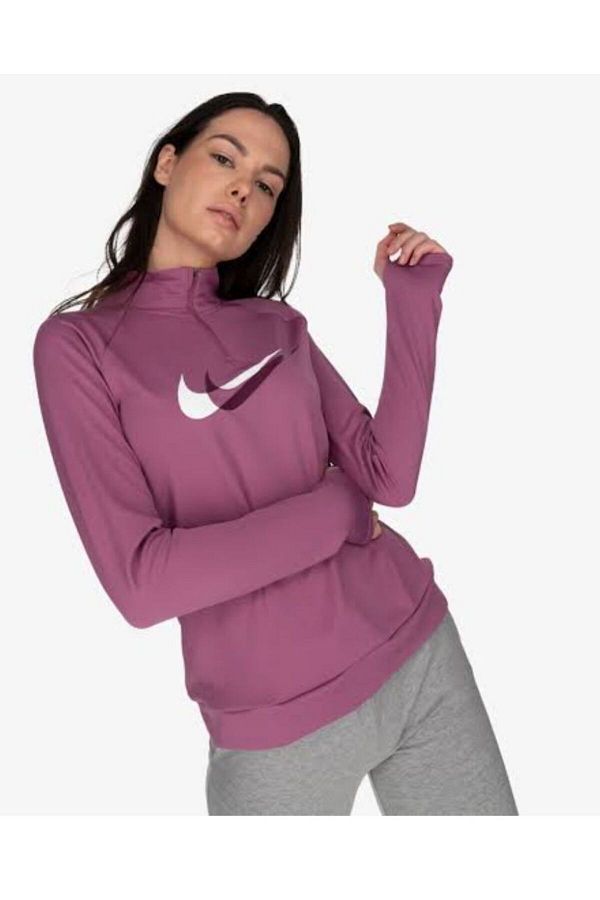 Nike Dri Fit Swoosh Run 1 4 Zip Women s Long Sleeve Midlayer T Shirt Trendyol