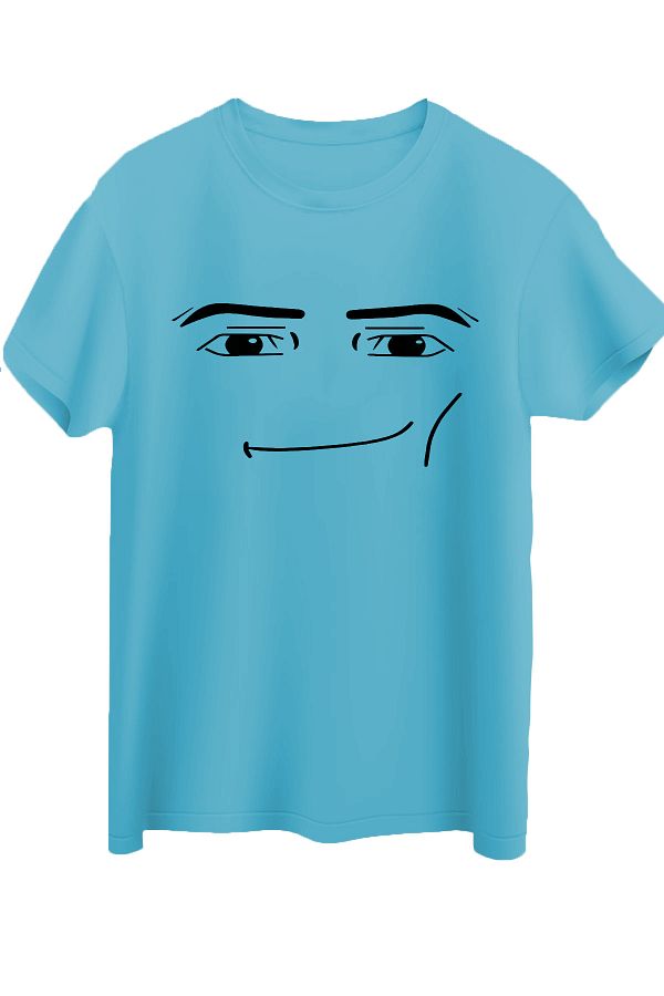 Butik-Roblox Face Man White Unisex T-Shirt 1