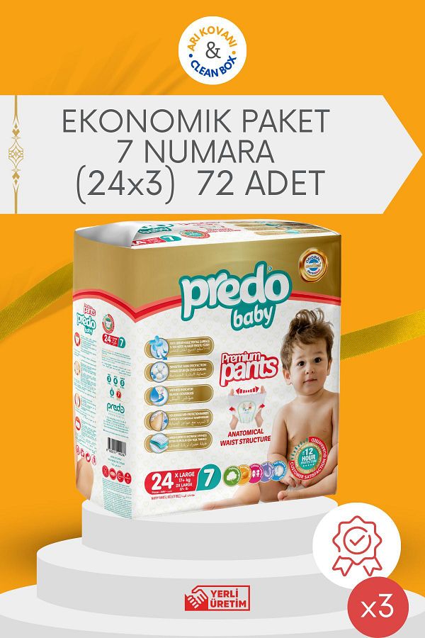 PREDO-حفاضات داخلية فاخرة - مقاس 7 × كبير، 24 × 3، 72 قطعة 1