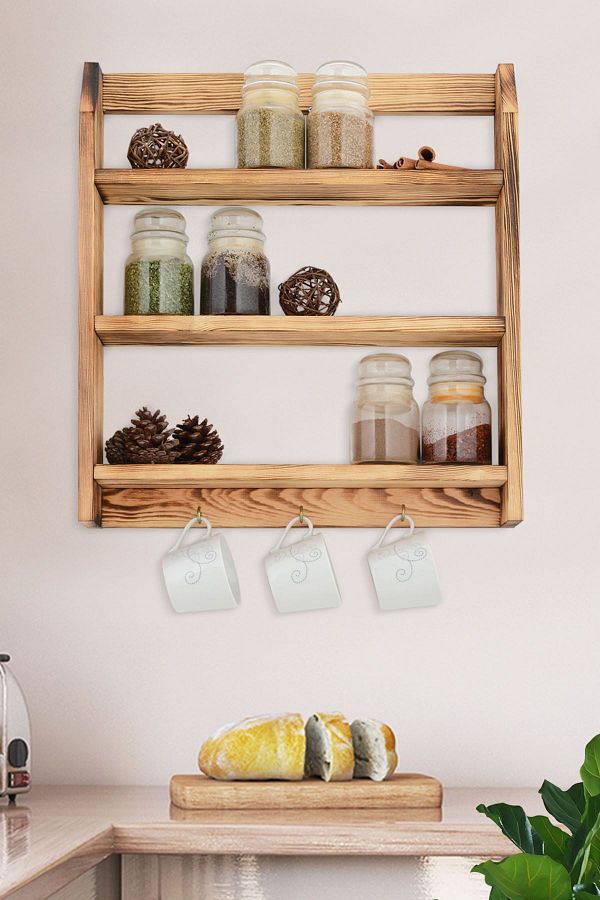 Pine spice rack best sale