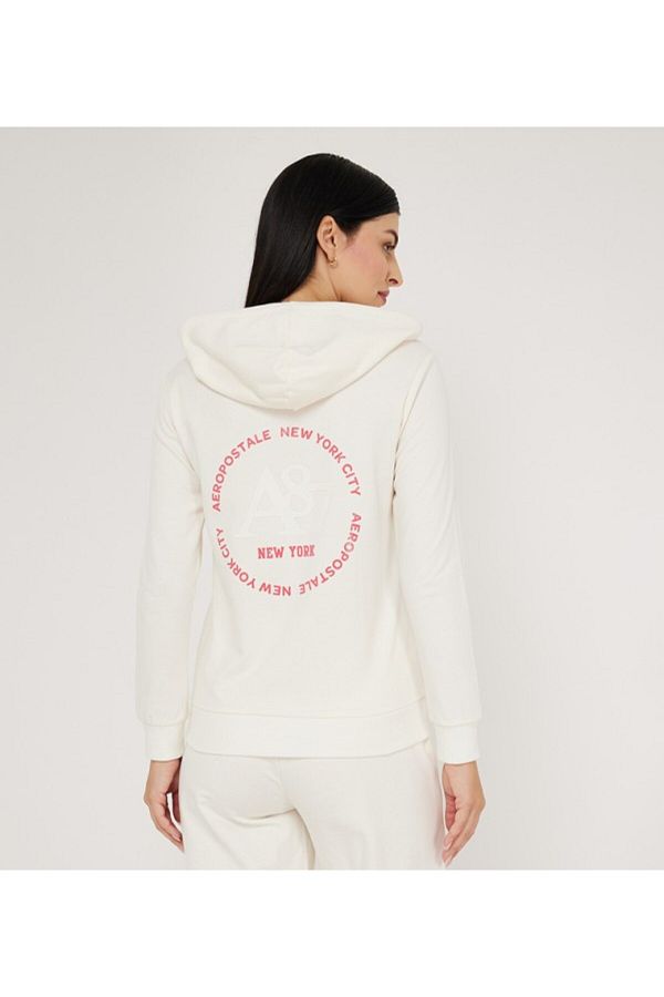 Aeropostale-سويت شيرت نسائي بغطاء للرأس بلون كريمي 1