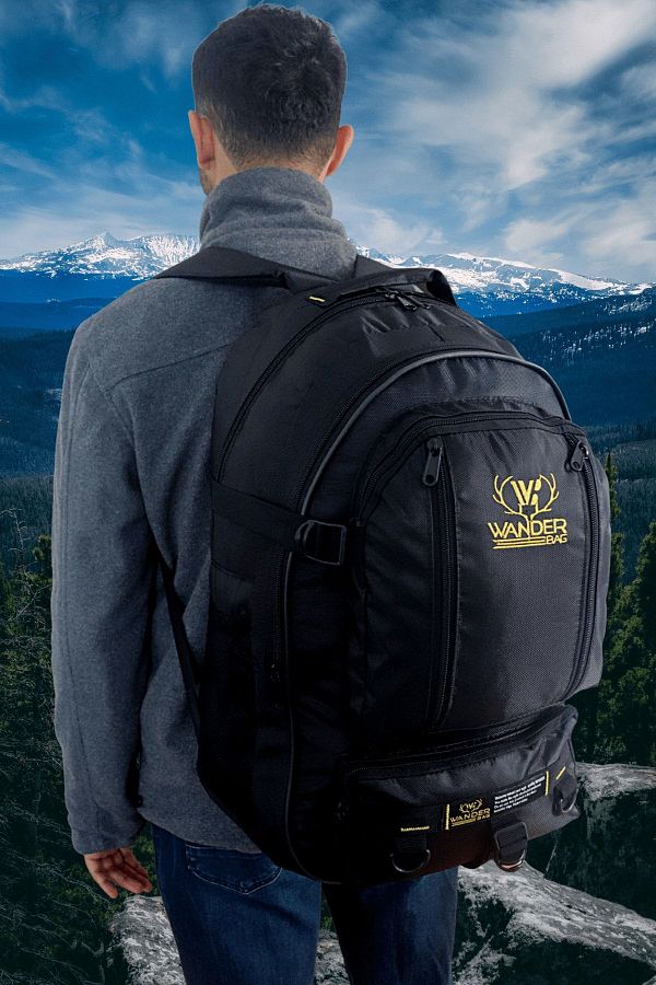Baggor Wander 50 Liter Black Multi Eye Hiking travel school mountaineer trekking camping Backpack Trendyol