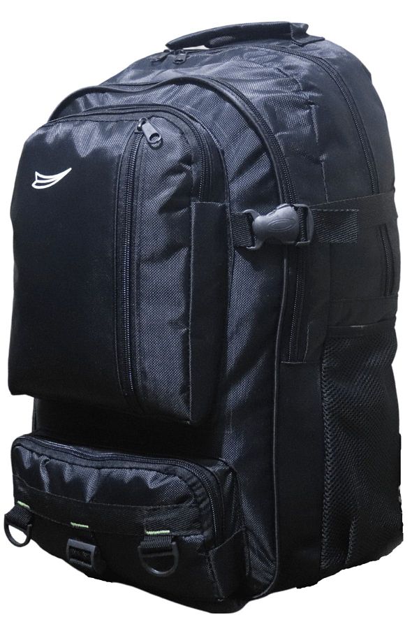 Baggor-Rucsac negru de dimensiuni mari, rezistent la apă, cu mai multe compartimente, pentru drumeții, călătorii, școală, alpinism, trekking 1