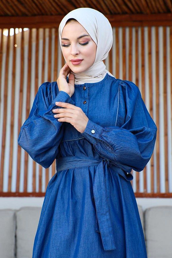 Denim dress hijab style store