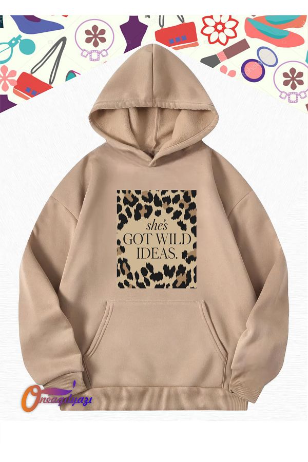 Leopard hoodie women's top