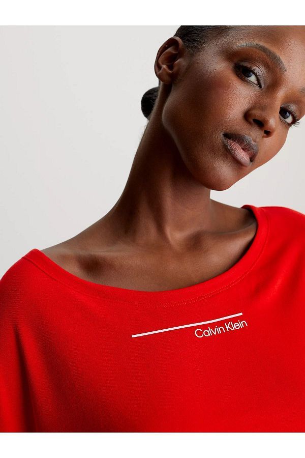 Calvin klein red crop top clearance