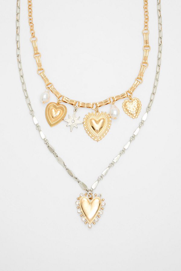 Stradivarius-Set of 2 Multi-Heart Necklaces 1