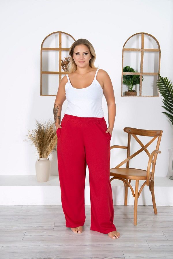 MyBen Women s Large Size Oversize Two Thread Burgundy Sweatpants Xl 2xl 3xl 4xl 5xl 6xl Mybn04 Trendyol