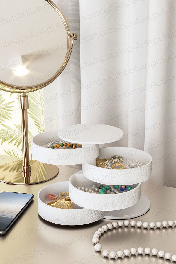 Pufwin Home-Organizator de cutie de depozitare pentru bijuterii și bijuterii de culoare chihlimbar 1