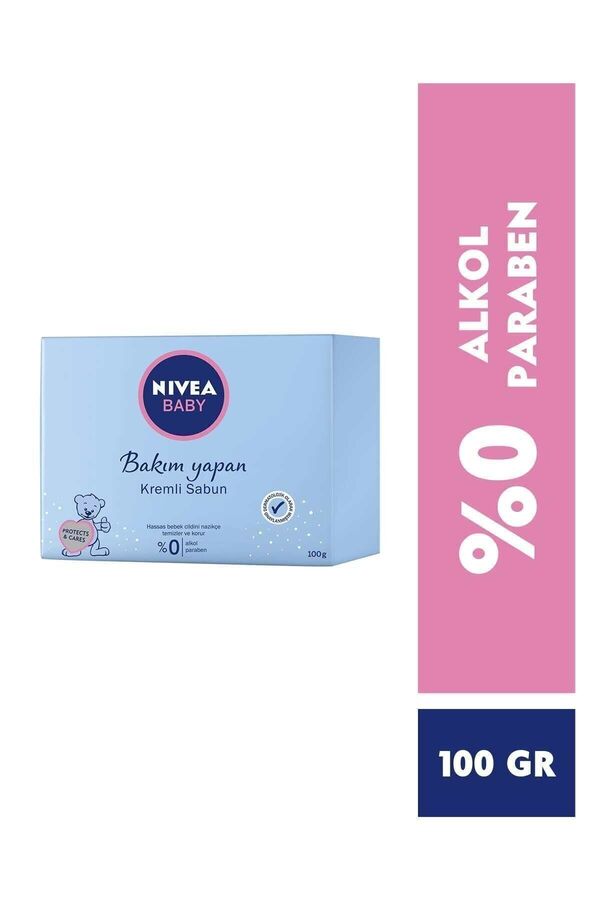 Nivea Baby Baby Kremli Sabun 100ml, Hassas Bebek Cildi, Nemlendirici Bakım, Alkol ve Paraben İçermez