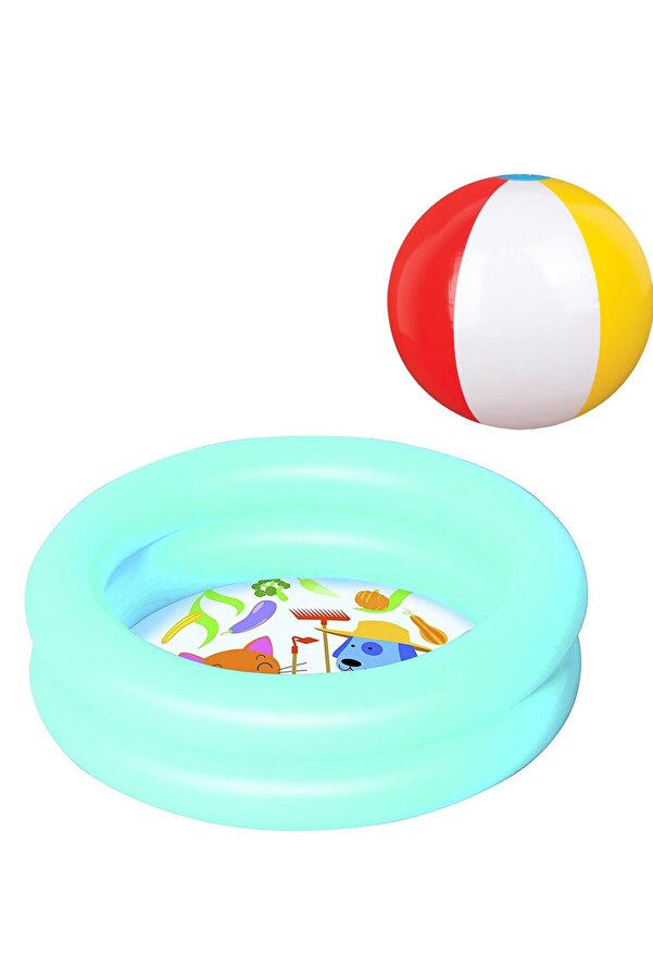Bestway 51061, Desenli Zemin Şişme Çocuk Havuzu Ve Plaj Topu