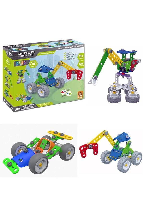Sole-3in1 Build Technic Set, 95 Pieces Detach-Plug Scissor Crane Block Building Set 1