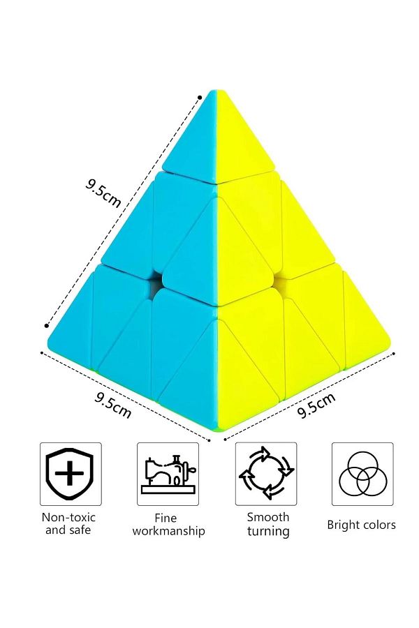 Sole-Professional 3X3 Speed Triangular Intelligence Cube -Q1 Ming S2 Yellow 1