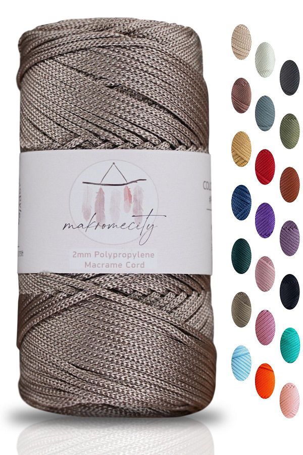 Makromecity-Premium 100 Gr Polyester Macrame Thread Mink 2mm - 120 M Supla Thread And Bag Thread 1