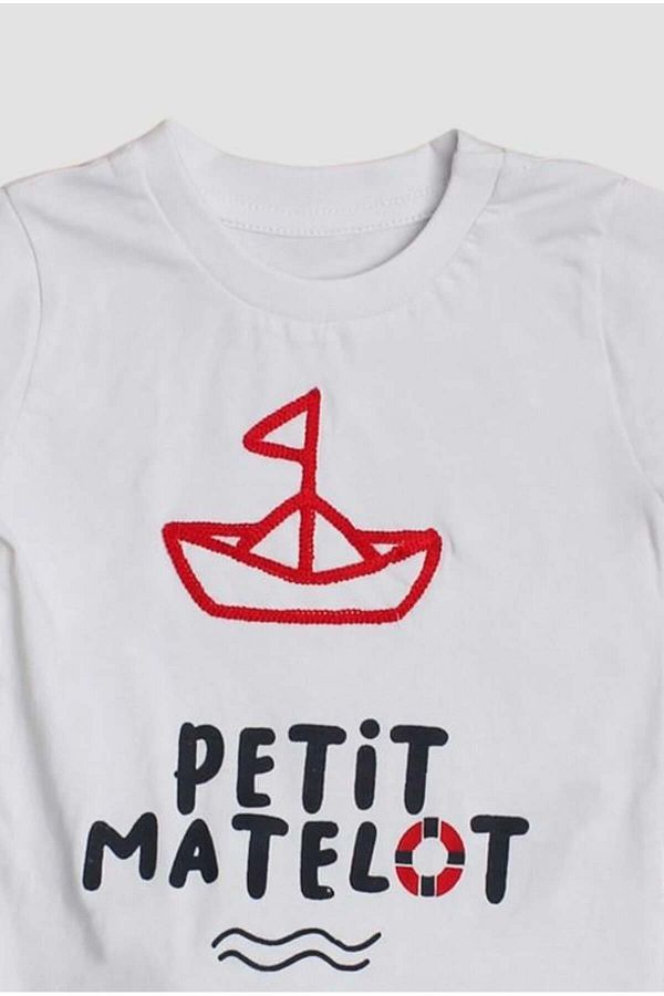 Chicsy Baby Petit Matelot Written Sailing Embroidered 2 Piece T Shirt Set Trendyol
