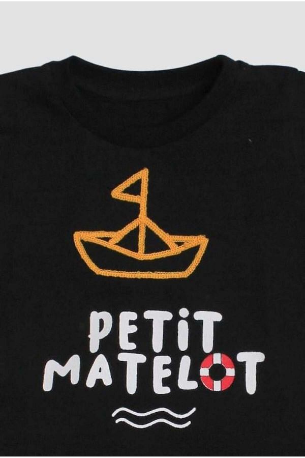 Chicsy Baby Petit Matelot Written Sailing Embroidered 2 Piece T Shirt Set Trendyol