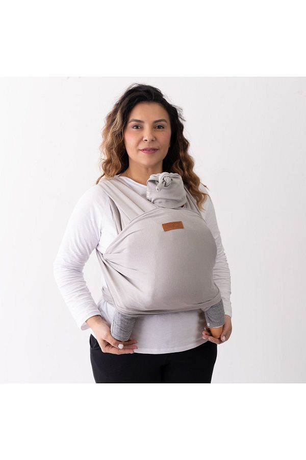 Boroosh Baby Gray Soft Baby Sling 100 Cotton Pouch and Beanie Gift Sweet Baby Carrying Wrap oeko tex Trendyol