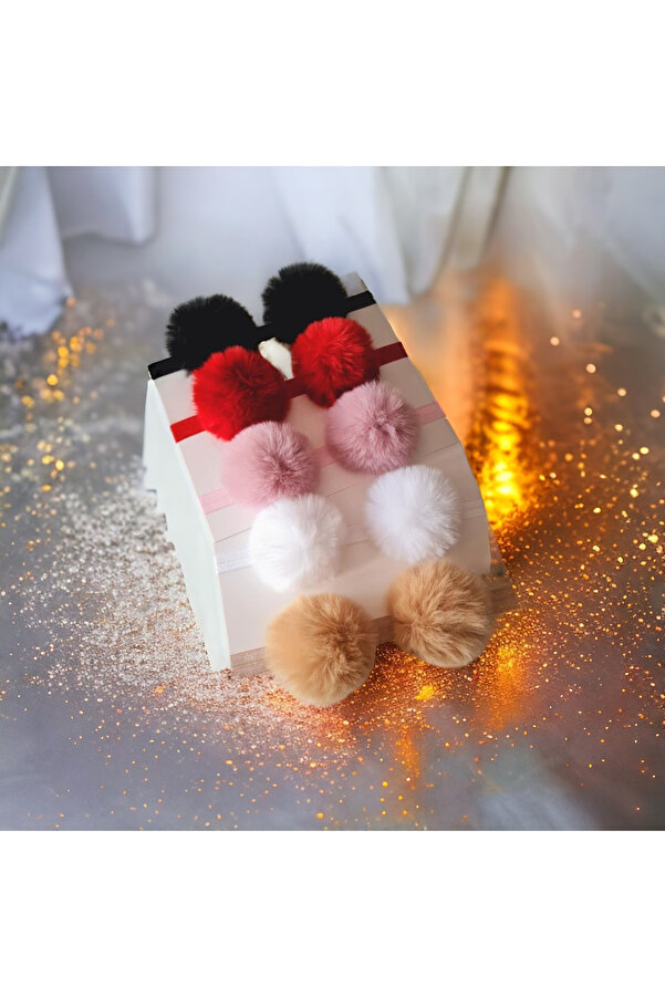 damlakidsmoda Kız çocuk bebek 5 li ponponlu bandana set