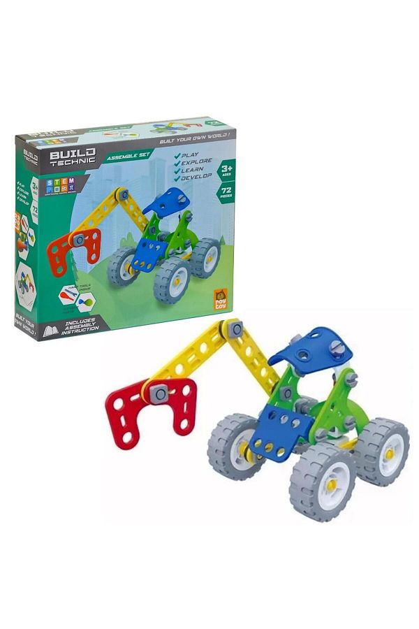 Sole-Build Technic Set, 72 Pieces Crane Block Building Set with Plug-in Scissors 1