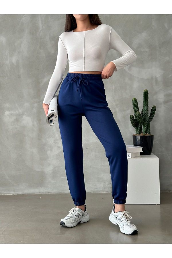 BEJNA-Marineblaue Jogginghose aus Modal für Damen 1