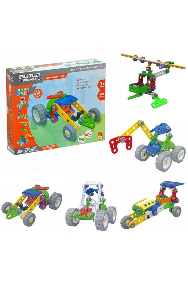Sole-5in1 Build Technic Set, 99 Pieces Plug-and-Remove Roader Block Building Set 1