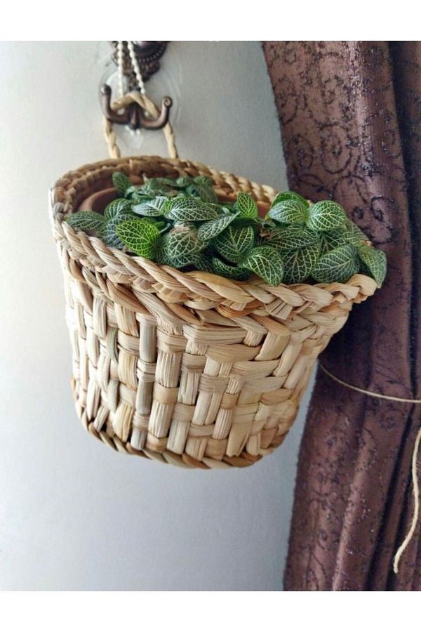 AFRALYAHOME-Coș decorativ din răchită - Coș cu cuier multifuncțional și coș de perete 1