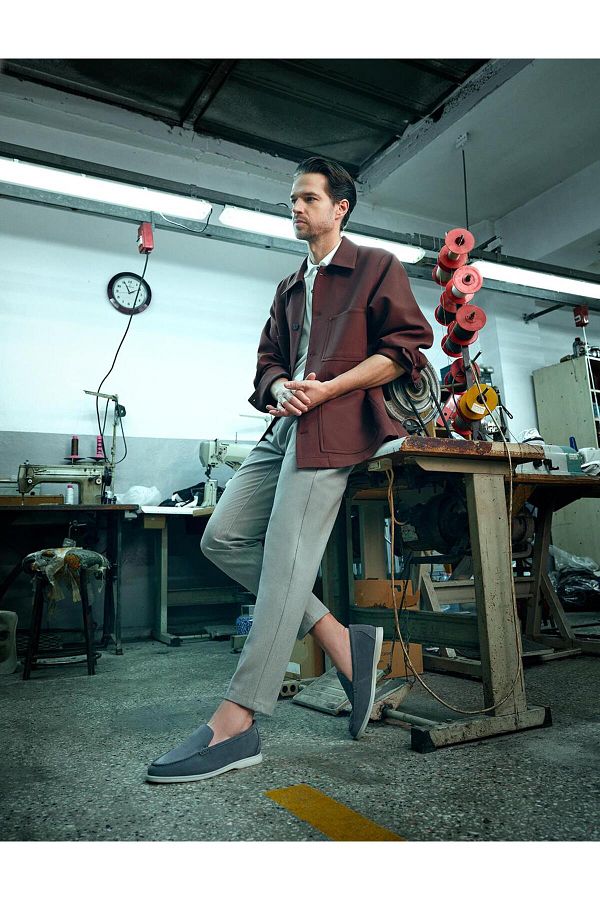 Suede business casual shoes shop