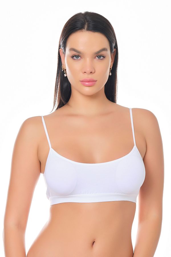 Padded sports bra with thin straps sales