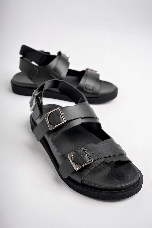 Sapin-Sapi̇n Women's Leather Buckle Sandals - for Full Mold Use 72885 1