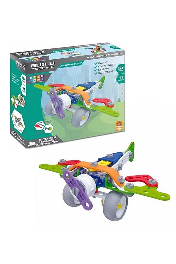 Sole-Build Technic Set, 71 Pieces Plug-in Airplane Block Building Set 1