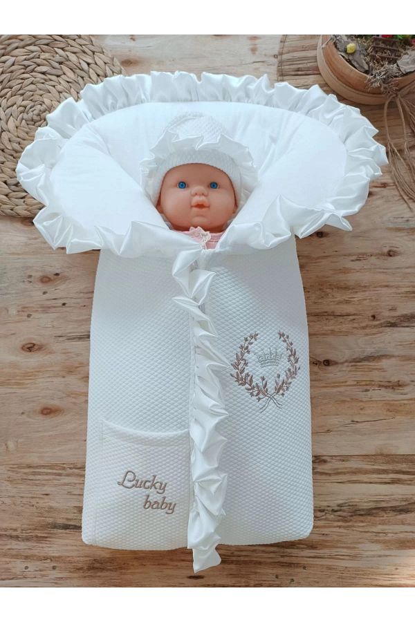 Embroidered swaddle blanket shop