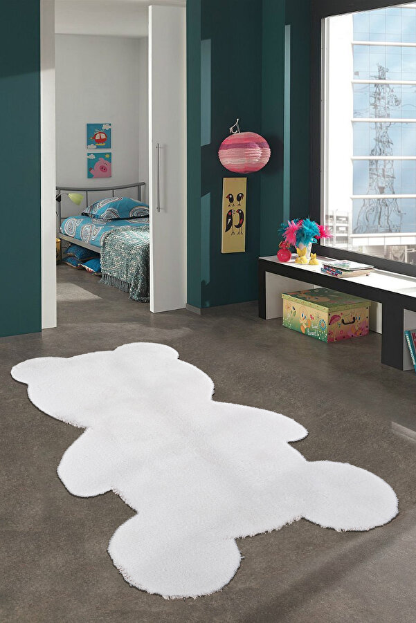 tropikal home Post Peluş Ayı Desenli Halı Oturma Odası Bebek Odası Kaymaz Taban Halı Yatak Odası Halısı