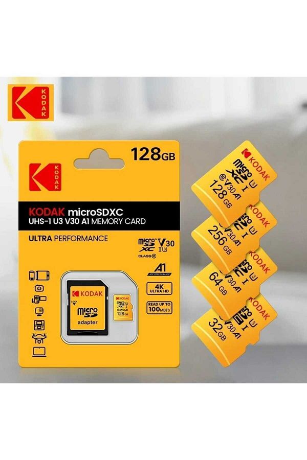 Kodak-128gb Micro SD Memory Card - Clas 10, 4K UV3 V30 A1 1