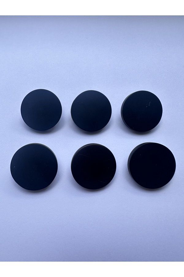 aensia-Black Matte Button Bottom Footed Polyester Button 36 Size Button Coat Jacket Trench Coat Button - Pack of 6 1