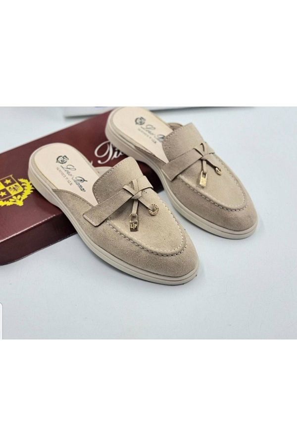 Suede loafer slides cheap