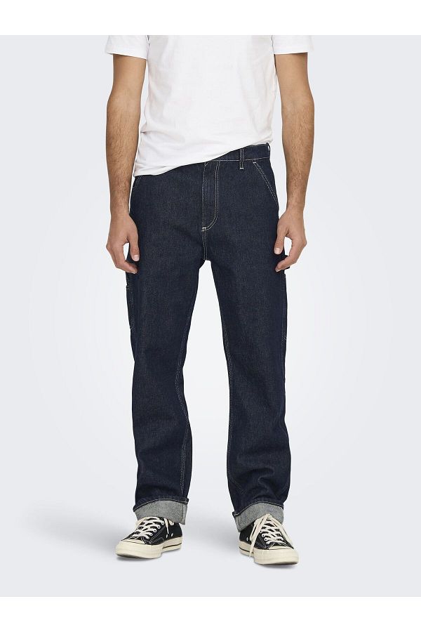Only & Sons-Normal Geschnitten Jeans Onsedge Mittlere Taille Locker Geschnitten Jeans 1