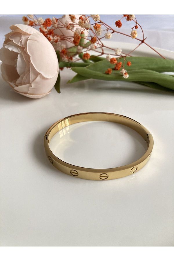 stainless steell 316l Stainless Steel Cartier Handcuff Bracelet Gold Trendyol
