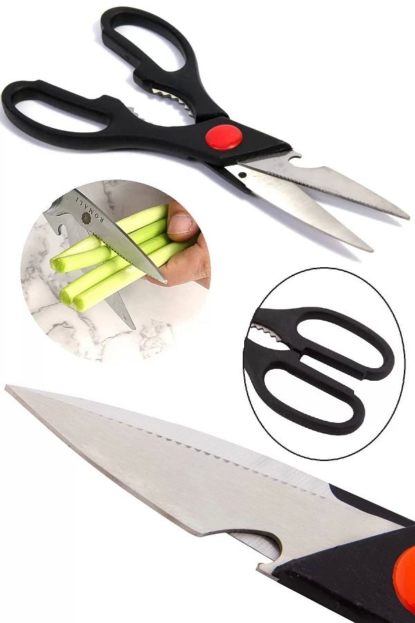 Fatmazel-Multi-Purpose Kitchen Scissors Meat Pastry Vegetables Walnuts Kitchen Scissors with Cracker 1