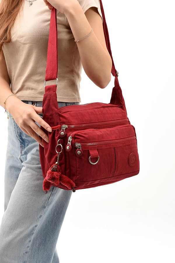 571 Collections Çanta-Red Ultra Light Cross Strap Shoulder Bag with Multiple Pockets (Model: 571-6D) 1