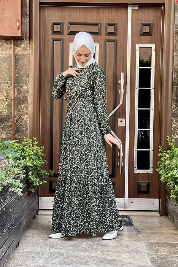 Moda Cizgi SILK Fashion Striped Hijab Dress Trendyol